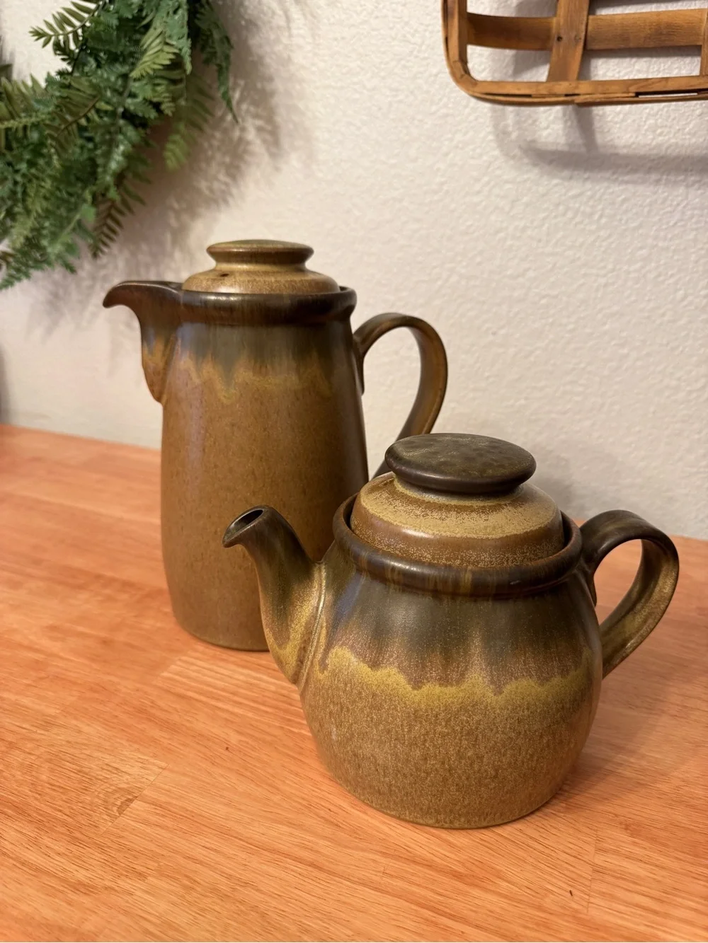 Vintage Denby Langley Romany Brown Tall Coffee Pot
